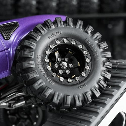 INJORA 1.3" Black Brass -5.25mm Offset Beadlock Wheel for 1/24 1/18 RC - color: Black Brass