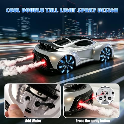 Remote Control Car, Gesture Sensing RC Stunt Car | Drift RC Cars with Light Spray & Sound, 2.4GHz Hobby RC Cars Toy for Kids, Dual Control,Birthday Gifts for Boys Girls