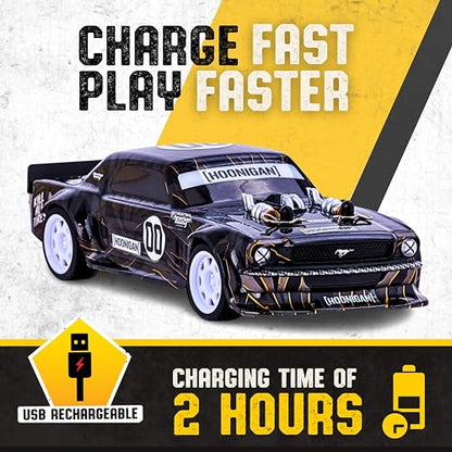Flybar Hoonigan, Mustang Remote Control Car for Kids – RC Car, RC Cars, Race Car, 3.7V, 2.4 GHz, Detailed Replica Design, USB Rechargeable Battery Included, 1:32 Scale, 100 ft Range, 4 Mph - size: 1:32, style: Hoonigan