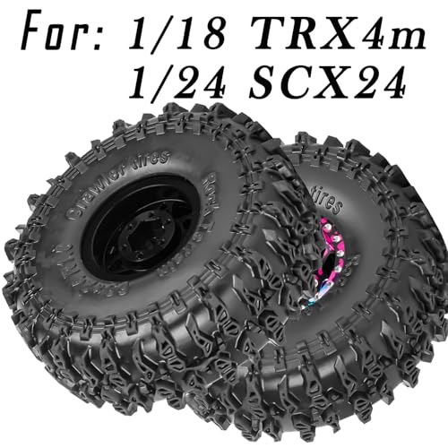 for SCX24 TRX4M 1/24 1/18 RC Crawler Car,Aluminum 1.0" Beadlock Wheel Tires Wheel Hub Wheels Rim 4PCS 1.0in Beadlock Wheel Rims Heavy Duty Rim,Colour - color: （4PCS)colour