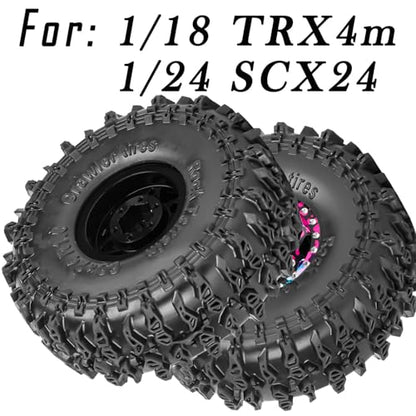 for SCX24 TRX4M 1/24 1/18 RC Crawler Car,Aluminum 1.0" Beadlock Wheel Tires Wheel Hub Wheels Rim 4PCS 1.0in Beadlock Wheel Rims Heavy Duty Rim,Colour - color: （4PCS)colour