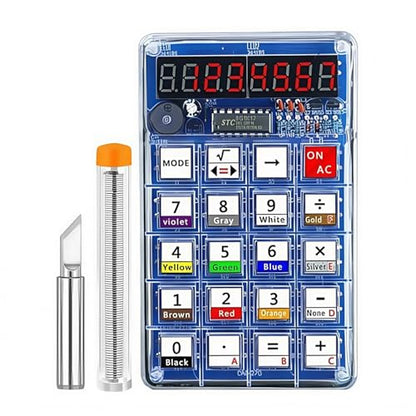DIY 7-Digit LED Display Electronics Calculator Soldering Practice Kit | Build Electronics STEM Projects for Classroom/Home; Learn to Solder Kit for adults, teens, students, makers and hobbyists. - color: red