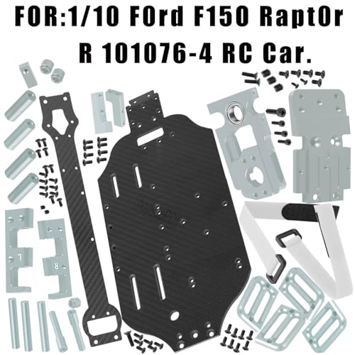 RC Upgrades Parts for 1/10 F0rd F15O Rapt0r R 101076-4,RC Carbon Fibre Chassis Protect Armor Skid Plate Guard Hops Up,Titanium - color: Titanium（for 1/10）