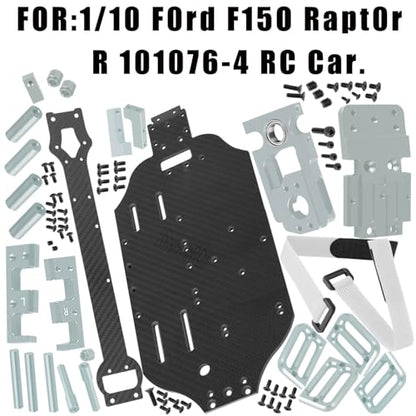 RC Upgrades Parts for 1/10 F0rd F15O Rapt0r R 101076-4,RC Carbon Fibre Chassis Protect Armor Skid Plate Guard Hops Up,Titanium - color: Titanium（for 1/10）