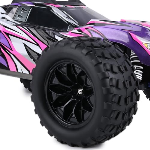 Preglued 12mm Hex 1/10 Scale RC Truck Tires and Wheels 2.8" MT Tires for Traxxas Rustler Stampede 4x4 VXL 2WD, Redcat Volcano EPX Pro S30 Blackout XTE Pro RIAARIO AMORIL 1/10 RC Monster Truck - style: Rock Tread