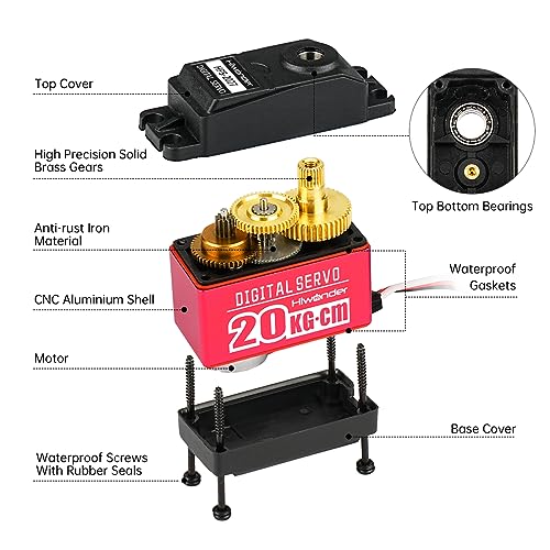 20KG High Torque Digital Servo Motor Full Metal Gear, Waterproof Servp for RC Mode DIY,Control Angle 270° - size: 20KG/270°
