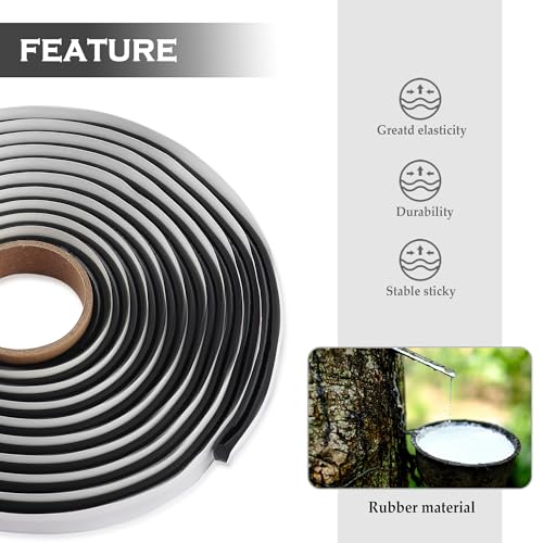 13FT Car Headlight Sealant Butyl Tape,Butyl Rubber Sealant Blocks Dust Water Noise,Universal Butyl Sealant Tape Car Accessories for Car Headlights Taillights Windshield Doors (13Ft x 9mm x 3mm)