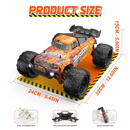 1/16 Scale Fast RC Cars, 40KM/H 4WD Off-Road High Speed Remote Control Trucks for Adults and Kids Boys, All Terrain Truck Toys Gifts - style: 9500E-RED