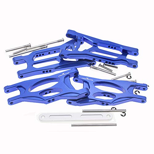 4Pcs Alloy Front&Rear Suspension Arms w/Tie Bar for Traxxas 1/10 Slash 2WD RC Car Upgrade Parts-Replaces Part 3631 2555 2532