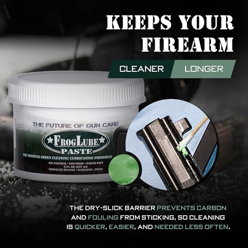 FrogLube Paste Gun Lubricant - Non Toxic Gun Grease - Lubricates & Protects | Minty Scent Gun Lube, Bonds to Metal & Prevents Carbon, Fouling, Lead, & Copper Build Up - Stays Cleaner Longer - size: 8oz