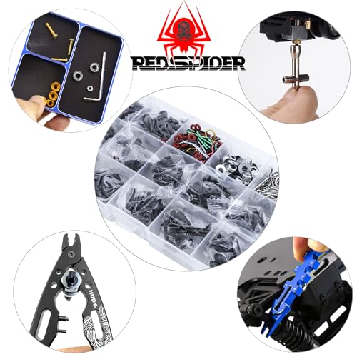 REDSPIDER RC Tool kit Magnetic Screw Tray Nut Gasket Storage Tool rc Shock Pliers and RC Screws Kit for 1/8 1/10 1/12 1/16 1/18 RC Car Truck Crawler ﻿
