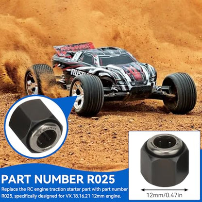 3Pcs RC Car Engine Parts, 12mm/0.47in Diameter Hex Nut One Way Bearing R025 Upgrade Part Accessory for VX 16 18 21 SH Engines, Compatible with 1/10 RC Cars
