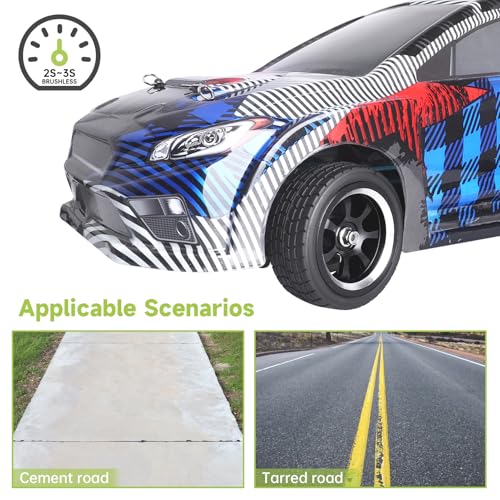 Preglued 2.64" OD Aluminum Metal 12mm Hex Wheels and Tires Set for 1/10 On-Road Racing RC Touring Cars Drift, Compatible with Traxxas 4Tec 2.0/3.0, Tamiya TT01 TT02, HPI RS4, Redcat(Color D) - color: Color D
