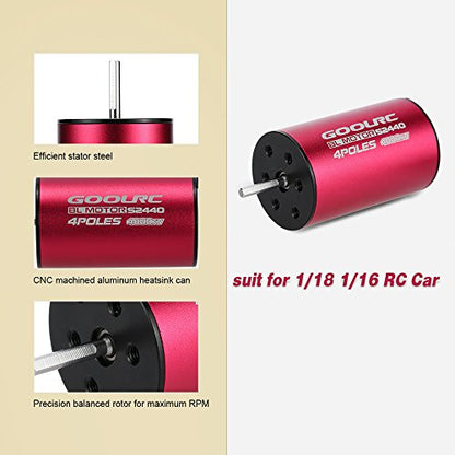 GoolRC S2440 4000KV Sensorless Brushless Motor for 1/18 1/16 RC Car