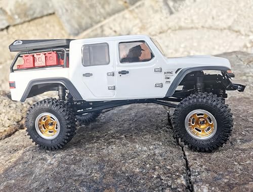 RC 1.0 Beadlock Wheels Offsets -2 Aluminum Rims for AX24 1/18 TRX4M All 1/24 Scale SCX24 Deadbolt RC Crawler Car Wheels Upgrades 4Pc (Silver & Golden) - color: Silver & Golden