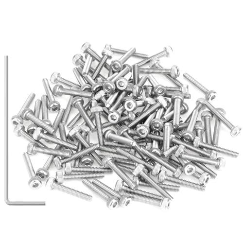 105 Pieces M2.5 x 12mm Socket Head Cap Screws, Thread Pitch 0.45mm, Sutemribor M2.5 Screws, 304 Stainless Steel, Fully Threaded, Silver - size: M2.5 x 12mm, style: Socket Head