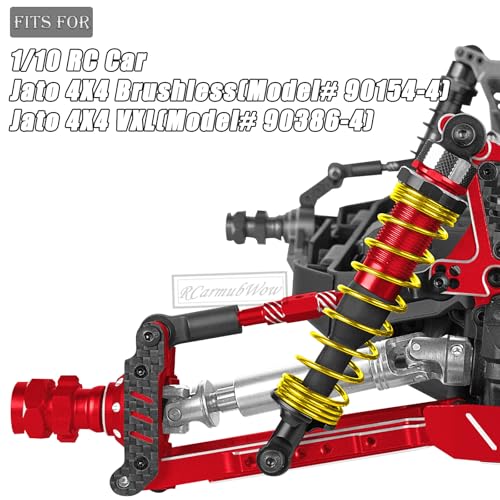 RC Shock Absorber Upgrades Part for 1/10 Jato 4X4 Brushless,Jato 4X4 VXL,Alloy Aluminium Shocks Front Rear,Replace #7462,Red - color: Red(4pcs)