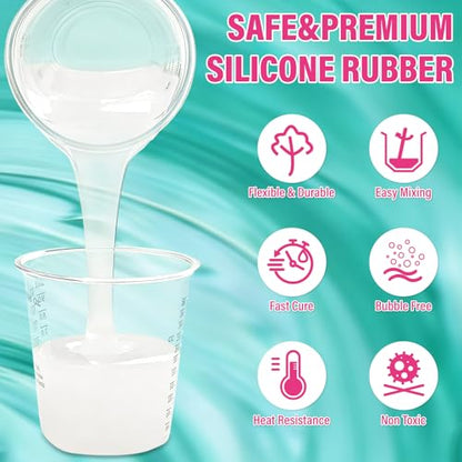 Bond Craftor Silicone Mold Making Kit 0A, Elastic Molding Silicone 16oz | Extra Soft & High Tear Strength, Ideal for 3D Resin Silicone Molds, Candle Molds, Soap Molds, Resin Molds - size: 16oz