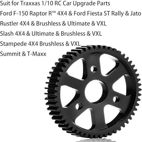 32P Spur Gear, 65T 0.8 Metric Pitch, Compatible with 32P, Hardened Steel 65 Tooth 0.8M Spur Main Gear for 1/10 TRAXXAS Ford Rustler Slash Stampede 4X4 Summit T-Maxx E-REVO Jato Arrma, Replace #3960 - size: M0.8-Spur Gear-65T
