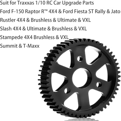 32P Spur Gear, 65T 0.8 Metric Pitch, Compatible with 32P, Hardened Steel 65 Tooth 0.8M Spur Main Gear for 1/10 TRAXXAS Ford Rustler Slash Stampede 4X4 Summit T-Maxx E-REVO Jato Arrma, Replace #3960 - size: M0.8-Spur Gear-65T