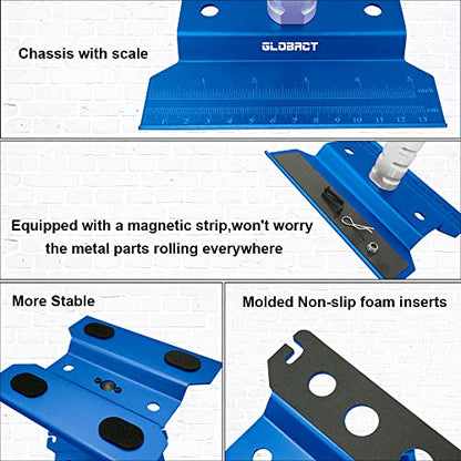 GLOBACT RC Car Repair Work Stand Repair Tool Set 360 Degree Rotation and 521 PCS RC Screws Kit and RC Screwdrivers and Screws Pallet Kit for 1/8 1/10 1/12 1/16 1/18 RC Car Truck Crawler (Blue) | RC Work Stand, RC Repair Tool, 360 Degree Rotation - color:
