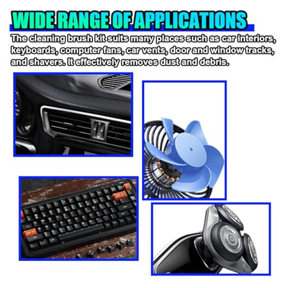 ZIMISI 10PCS Car Detailing Brush Kit, Nylon Anti-Static Car Interior Cleaning Tools, Portable Crevice Cleaning Brush Auto Dusting Tool Multipurpose for Dashboard Air Vent Computer Keyboard
