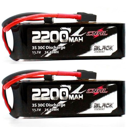CNHL 2200mAh 3S Lipo Battery 11.1V 30C with XT60 Plug (2 Packs) | Smooth power delivery for easier control, ideal for trainer aircraft, light RC airplanes, gliders, cars, and everyday flying.