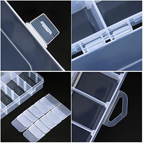 BTremary 36 Grids Clear Craft Storage Boxes with Compartments, Bead Organizer Storage Box, Plastic Jewellery Organizer Box, Small Parts Organizer for Rock Screw Seed Washi Tape - size: 36 Grids