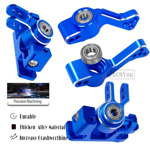 RC Upgrades Part for 1/10 Slash 4x4/Slash 4x4 VXL,Alloy Caster Block,Steering Blocks,Rear Stub Axle Carriers w/4pcs Wheel Hex & Bearings,Navy Blue - color: Navy Blue - Upgrades Part