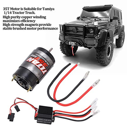 550 Brushed Motor 320A Two Way ESC Set 35T fit for RC Car Crawler Off Road Vehicle High Performance Combo with Easy Wiring Options Enhanced Stability System - size: 35T