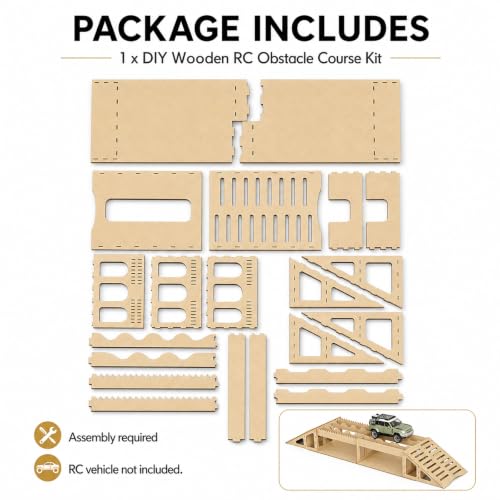 1/18 1/24 1/30 RC Crawler Obstacle for TRX4M SCX24 SCX30, Narrow Bridge | DIY assembly course parts, tabletop rock crawling practice, RC cars not included