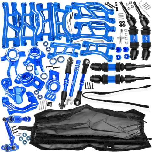 RC Upgrade Parts for Mini Rally VXL Ford RS200/Mini Slash 4X4,(108046-1)(108164-1),Drive Shaft CVD&Suspension Arms&Steering Block&Links&Steering Knuckle Kit&Dirt Resist Guard Cover,Navy Blue - color: Navy Blue(upgrade Parts)