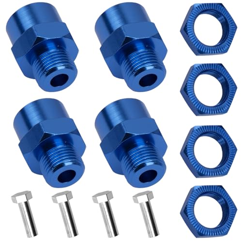 Aluminum Alloy 12mm to 17mm Wheel Hex Drive Hub Adapter Conversion 15mm Offset Extension for 1/10 Off-Road RC Car Monster Truck (Blue) - color: Blue