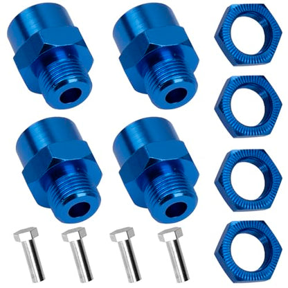 Aluminum Alloy 12mm to 17mm Wheel Hex Drive Hub Adapter Conversion 15mm Offset Extension for 1/10 Off-Road RC Car Monster Truck (Blue) - color: Blue