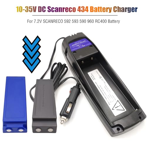 (3*Battery+1*Charger) DC 10~35V Battery Charger Type 434 + 3Pcs 7.2V 3.3Ah Type 593 Rechargeable NIMH Battery for SCANRECO 593/592/590/960/EEA2512/RC400 EEA4291