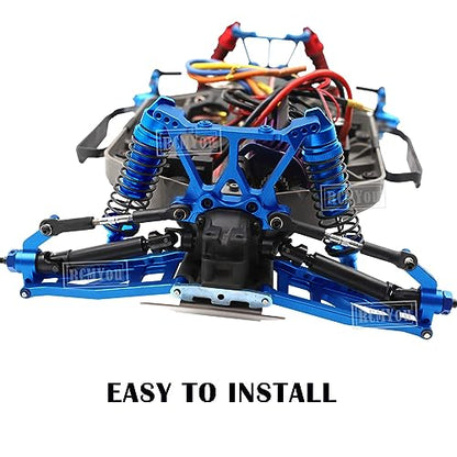 Upgrades Part for 1/10 Slash/Rustler/Stampede/Hoss 4x4 VXL 4wd,Alloy Caster Block,Steering Blocks,Rear Stub Axle Carriers,Steering Bellcranks,Suspension Arm,Blue (More Durable Arm) - color: Navyblue-upgrades Part