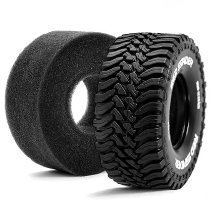 REDSPIDER 1.3" RC Crawler Tires with Foam Inserts, 68mm All Terrain for 1/18 TRX4M FCX18, 1/24 SCX24 AX24 FCX24 Micro Crawler Upgrade Parts, 4PCS (Tires)