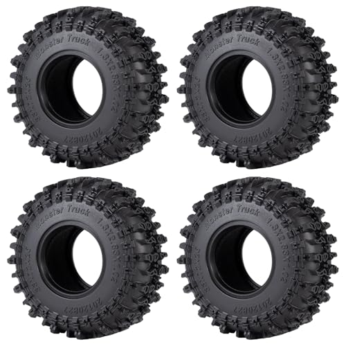 4PCS 1.3" Beadlock Tires with Foam Insert for 1/18 1/24 Axial SCX24 AX24 TRX4M RC Crawler Truck Car Upgrade Parts (B Style) - color: *B Style