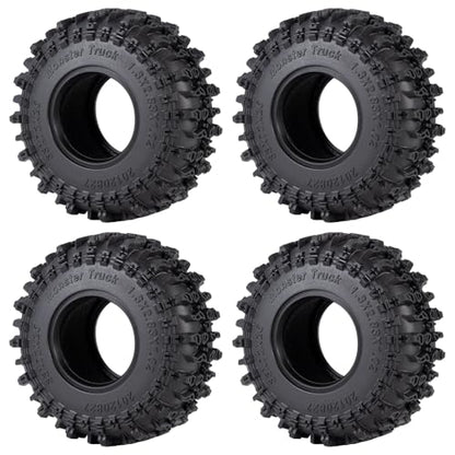 4PCS 1.3" Beadlock Tires with Foam Insert for 1/18 1/24 Axial SCX24 AX24 TRX4M RC Crawler Truck Car Upgrade Parts (B Style) - color: *B Style