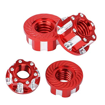 RC Hex Nuts, Lightweight Durable Aluminum Alloy 4pcs Set Hex Wheel Nuts 17mm M4 for 1/10 Scale RC Car Enthusiasts Off-Road Racing Daily Maintenance