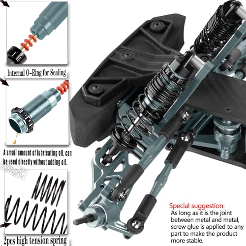 Upgrades Parts for 1/10 Slash 2WD LCG,Carbon Skid Plate&Aluminum RC Shocks&Drive Shaft CVD&A Arms&Steering Block&272R Gearbox&Adjustable Links&Shock Tower&Front Bulkhead,Titanium - color: Titanium(hops Up)
