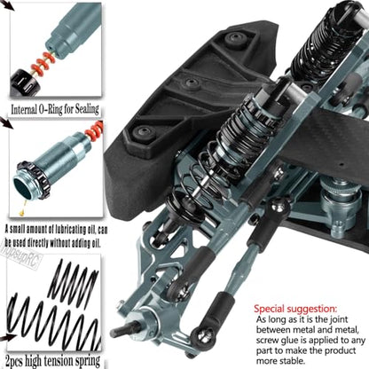 Upgrades Parts for 1/10 Slash 2WD LCG,Carbon Skid Plate&Aluminum RC Shocks&Drive Shaft CVD&A Arms&Steering Block&272R Gearbox&Adjustable Links&Shock Tower&Front Bulkhead,Titanium - color: Titanium(hops Up)