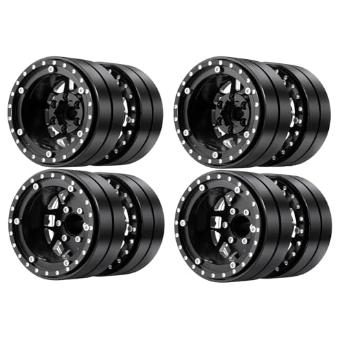 RCHUBAM 1.9" Dually Beadlock Wheel Rims for SCX10 TRX-4 TRX6 G63 6-Wheel | 4PC Aluminum Wheel Hubs,1/10 RC Hauler Crawler Truck Car Upgrade Part - style: 4PCS