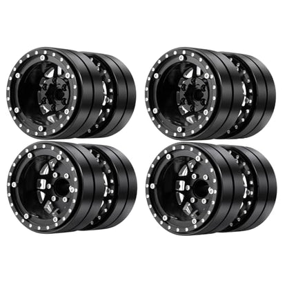 RCHUBAM 1.9" Dually Beadlock Wheel Rims for SCX10 TRX-4 TRX6 G63 6-Wheel | 4PC Aluminum Wheel Hubs,1/10 RC Hauler Crawler Truck Car Upgrade Part - style: 4PCS