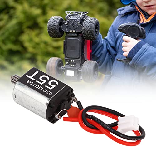 Topyond Metal Low Noise Lightweight RC Car Motor - 030 55T Brushed Motor | Metal Low Noise Lightweight RC Car Motor - 030 55T Brushed Motor with 11T Gear for AXIAL SCX24 1/24 0.8x0.6x0.5in