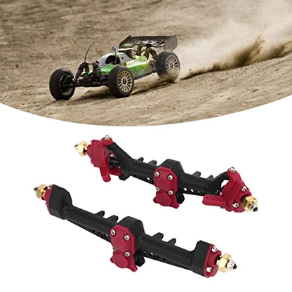 RC Car Front Rear Portal Axle Kit High Performance Plastic Housing Upgraded Heightened Axle Assembly Set for 1/24 Axial SCX24 Crawler Truck (Black Red) - color: Black Red
