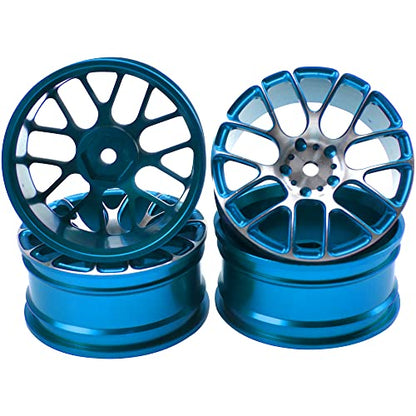 4Pcs Vgoohobby Aluminum Wheel Rims 12mm Hex Hub Width 26mm Compatible with 1/10 Tamiya TT-01 Kyosho RedCat Sakura HSP HPI 1/10 On-Road Racing Touring RC Drift Car (Blue) - color: Blue