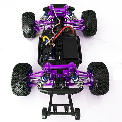 Upgrades Aluminum Suspension Arms & Steering Knuckle Kit & Linkage Assembly Parts Kit, Compatible with Hyper Go H16BM H16GT H16DR HAIBOXING BEZGAR DEERC Jetwood 1/16 RC Car (Purple) - color: Purple
