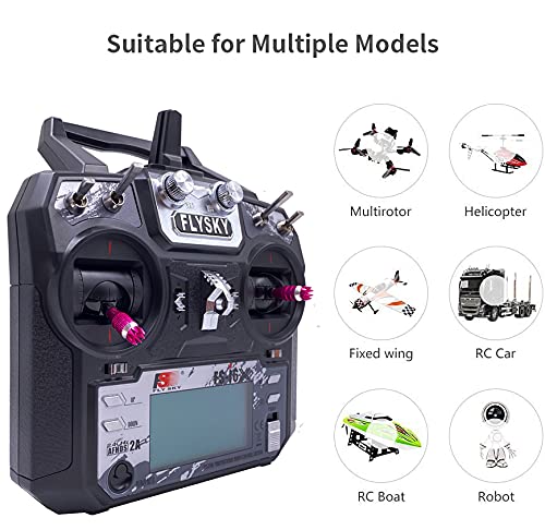 FLYSKY FS-i6X 6-10CH(Def.6) Transmitter and FS-iA6B Receiver for RC Models | 6-10 Channels (default 6) 2.4GHz AFHDS2A Radio System for RC Fixed Wing Quadcopter Car & Boat (Mode_2)