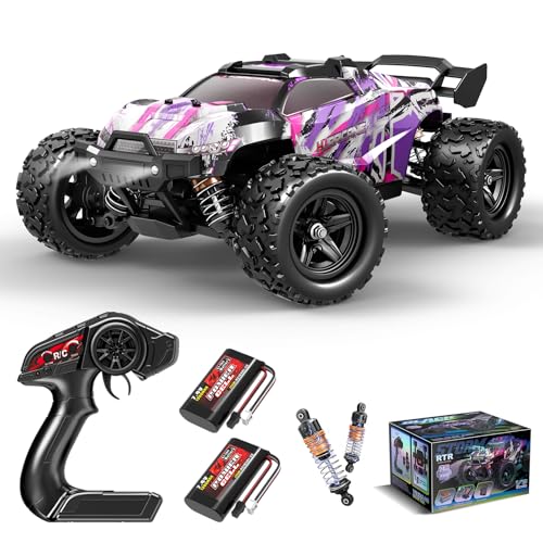 Pink Remote Control Car for Girls, 1:18 Fast rc Cars for Girls with 40+ KM/H 4WD Off-Road rc Truck, Includes 2 Rechargeable Batteries, 8 9 10 11 12 13 Year Old Girl Gifts - color: Pink